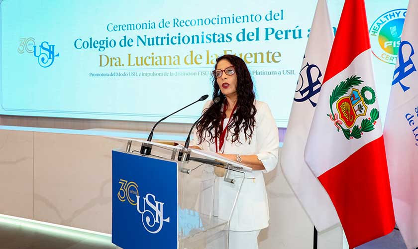 Colegio de Nutricionistas distingue a presidenta ejecutiva de la USIL por impulsar el bienestar universitario