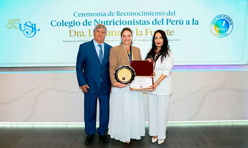 Colegio de Nutricionistas distingue a presidenta ejecutiva de la USIL por impulsar el bienestar universitario