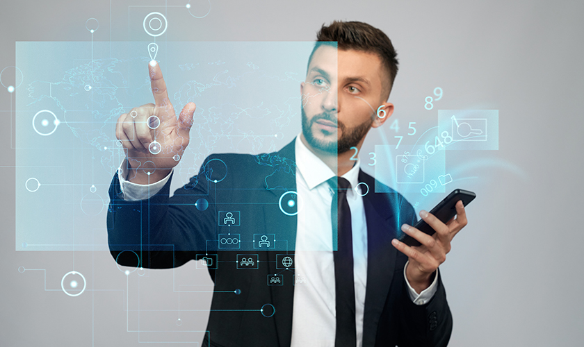 Administrador utilizando una pantalla táctil